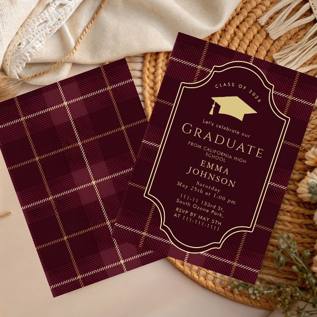 Klassisk Gingham-utexamensfest 2026 Inbjudan (Skapare uppladdad)