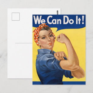 Klassisk Girl Power Empowerment Pop Art Tryck Vykort