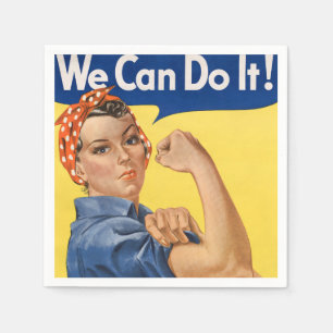 Klassisk Girl Power Empowerment Pop Arttryck Pappersservett