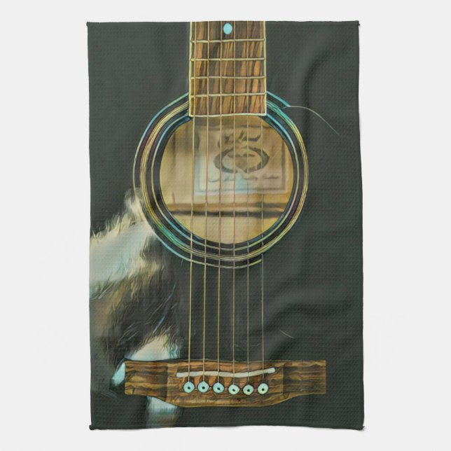 klassisk gitarr för pappa kökshandduk (Vertikal)