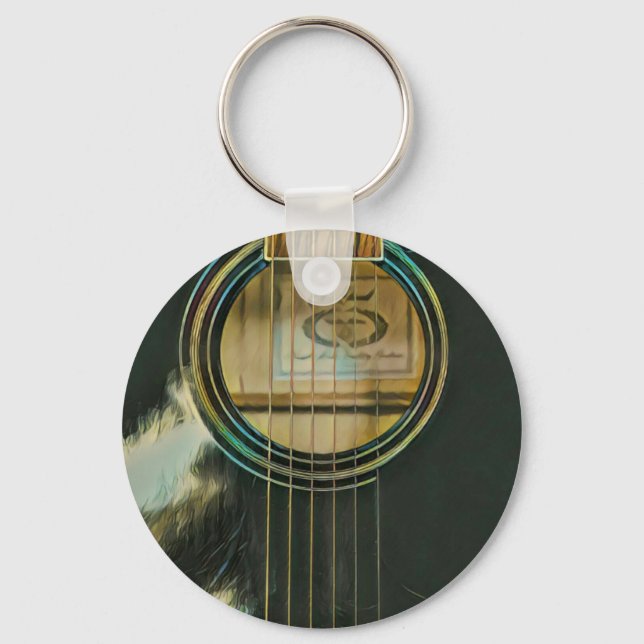 klassisk gitarr för pappa nyckelring (Framsida)