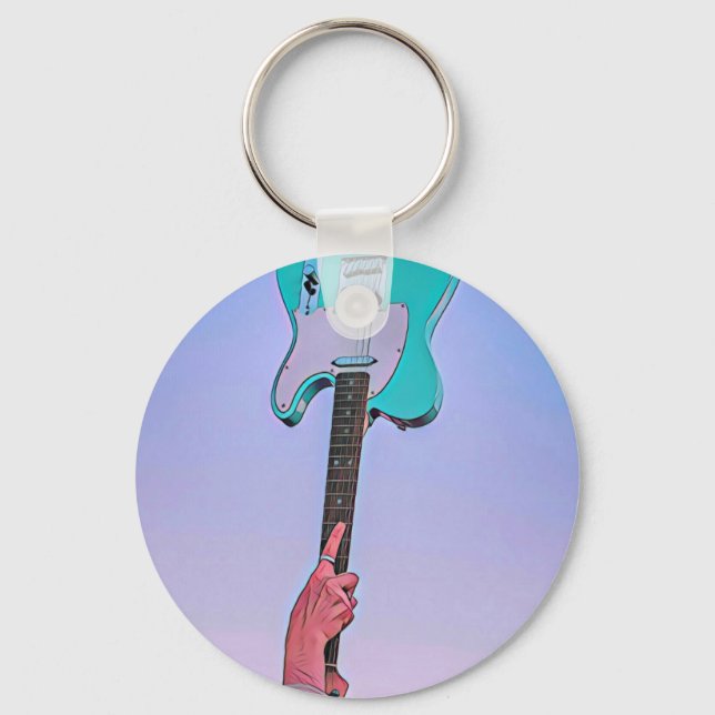 Klassisk gitarr-grafik nyckelring (Framsida)