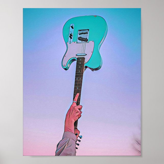 Klassisk gitarr-grafik poster (Framsidan)