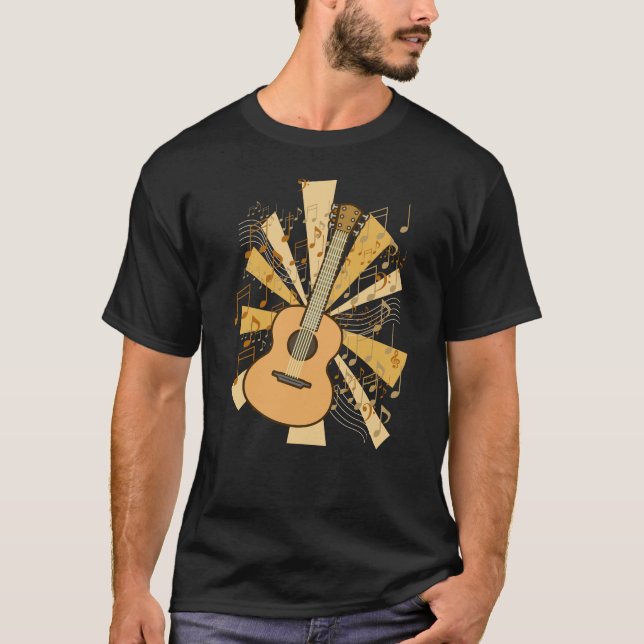 Klassisk gitarr och musik t shirt (Framsida)