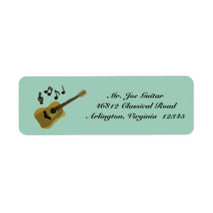 Klassisk gitarr returadress etikett