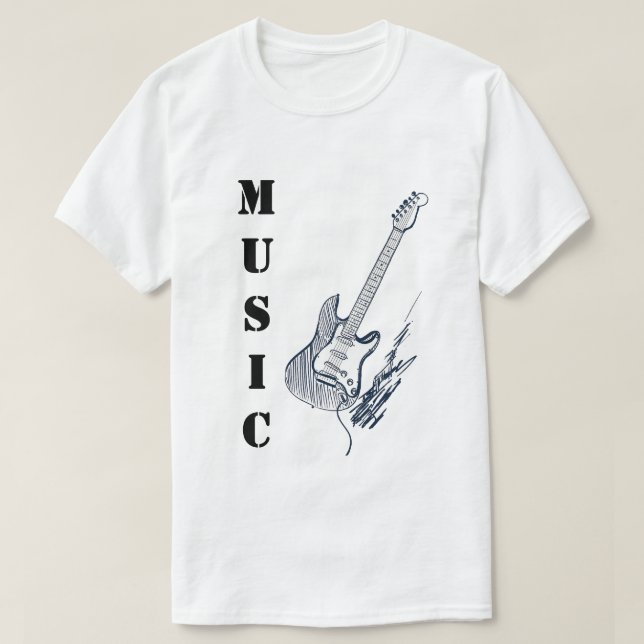 Klassisk Gitarr T-Shirt för Musikkärlekare – Ledig (Design framsida)