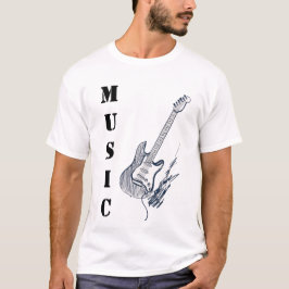 Klassisk Gitarr T-Shirt för Musikkärlekare – Ledig