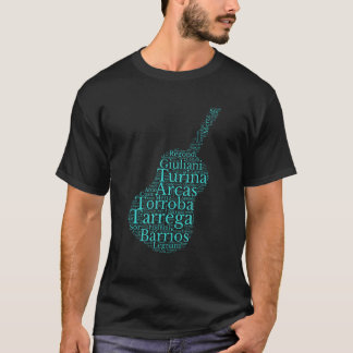 Klassisk gitarrform för klassiska gitarrister t shirt