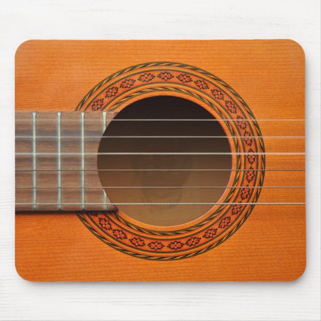 Klassisk gitarrorangesolbränna musmatta (Framsidan)