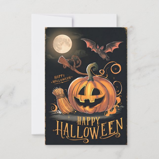 Klassisk God Halloween Välkomstkort #2 Inbjudningar (Framsida)