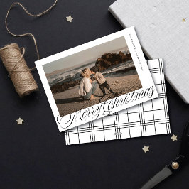 Klassisk God jul-foto för calligrafi-skript Julkort