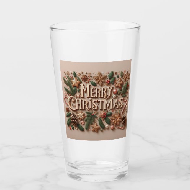 Klassisk God jul greenery Glaskopp (Framsida)