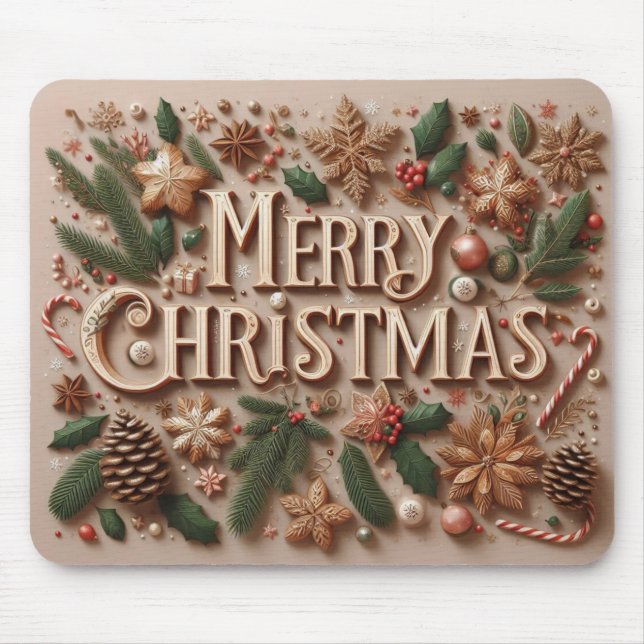 Klassisk God jul greenery Musmatta (Framsidan)