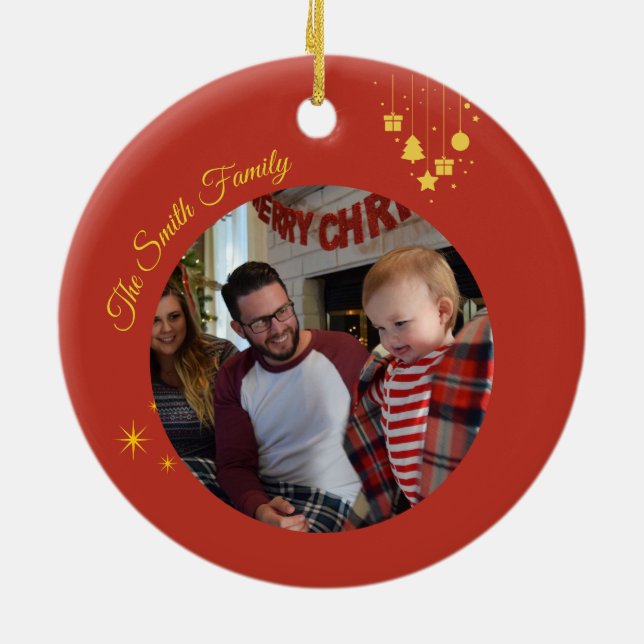 Klassisk God Jul Julgransprydnad Keramik (Baksidan)