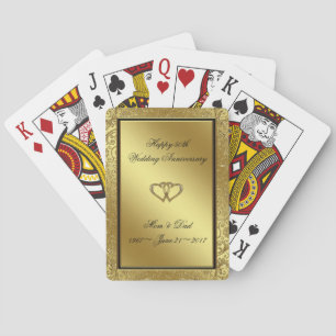 Klassisk Golden Bröllop-årsdag Casinokort