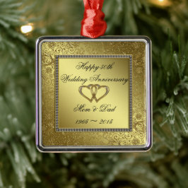 Klassisk Golden Bröllop-årsdag Ornament