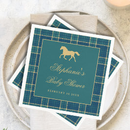Klassisk golden Horse Equestrian Baby Shower Pappersservett
