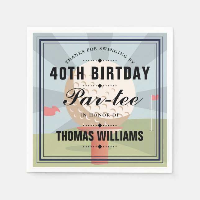 Klassisk golf födelsedagsfest  pappersservett (Framsidan)