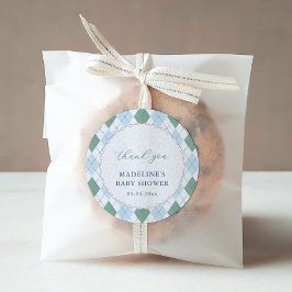 Klassisk Golf Grönt- och Blue Pojke Shower-förmån Runt Klistermärke