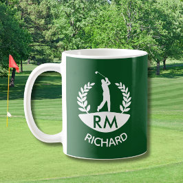 KLASSISK GOLFARE MONOGRAM NAMN KAFFEMUGG