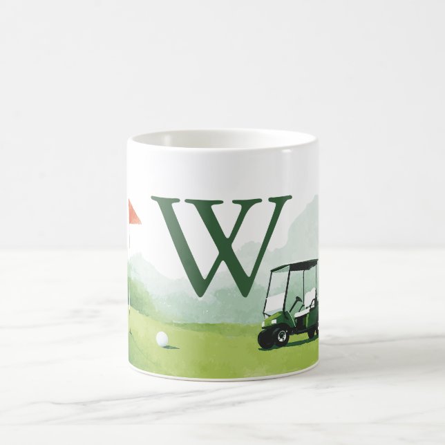 Klassisk golfbuggi med anpassad monogram kaffemugg (Center)