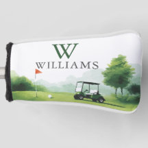 Klassisk golfkärrra med anpassat namn och monogram