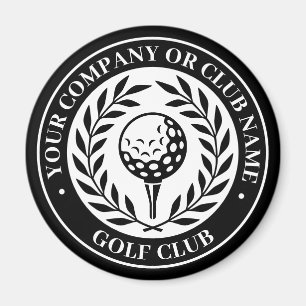 Klassisk golfmagnet med eget namn Svart present Magnet