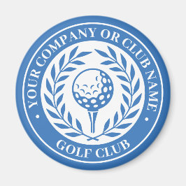 Klassisk golfsegerkrans med anpassat namn blå magnet