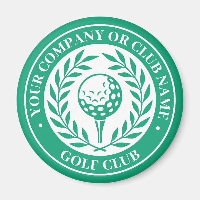 Klassisk golfsegerkrans med anpassat namn grön magnet (Framsidan)