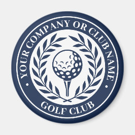 Klassisk golfsegerkrans med anpassat namn i marinb magnet