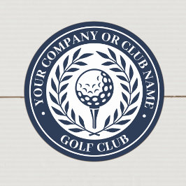 Klassisk golfsegerkrans med anpassat namn i marinb runt klistermärke
