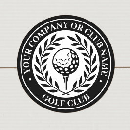 Klassisk golfsegerkrans med anpassat namn i svart runt klistermärke