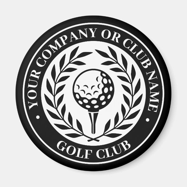 Klassisk golfsegerkrans med anpassat namn svart magnet (Framsidan)