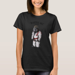 Klassisk gorilla judokarate mästare i vit judogi t shirt