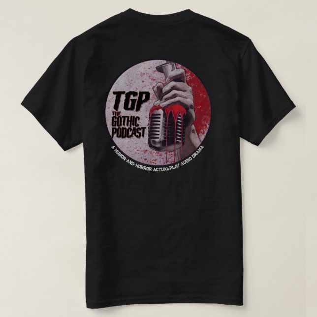 Klassisk Gothic Podcast T-shirt med dubbellogo (Design baksida)