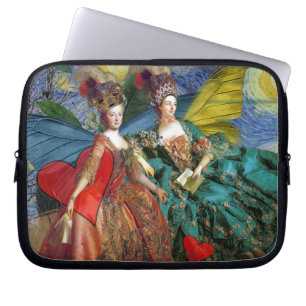 Klassisk gotisk tvilling whimsisk fjäril kvinna laptop sleeve