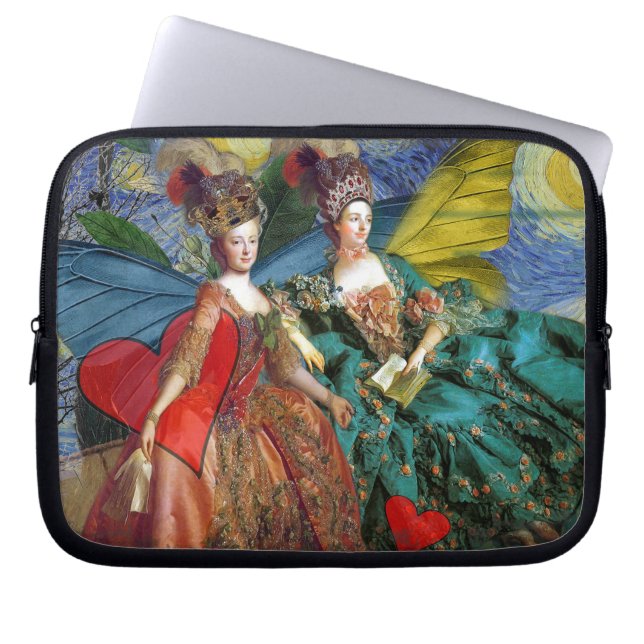 Klassisk gotisk tvilling whimsisk fjäril kvinna laptop sleeve (Framsidan)