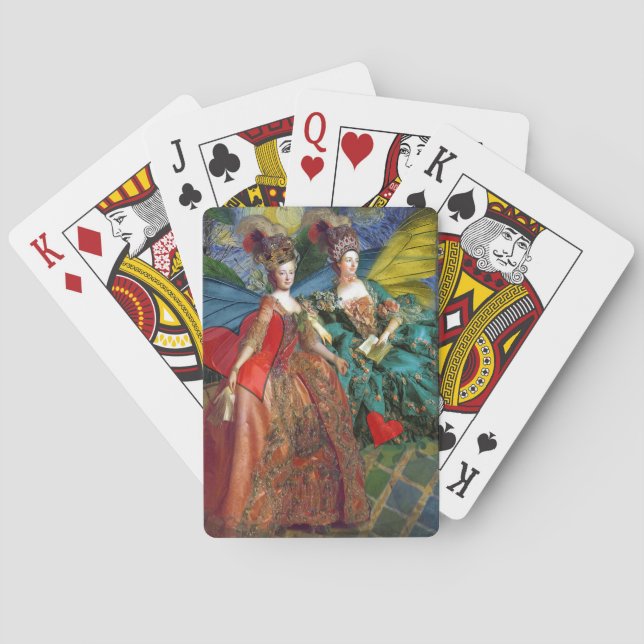 Klassisk gotisk tvilling whimsisk fjäril kvinna spel kort (Baksidan)