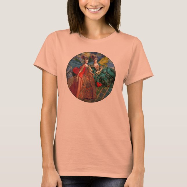 Klassisk gotisk tvilling whimsisk fjäril kvinna t shirt (Framsida)