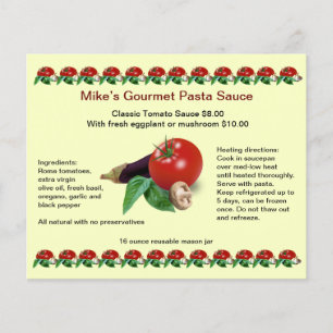 Klassisk Gourmet Pasta Sauce 4,5" x 5,6" Flyer