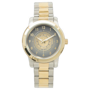 Klassisk Grå, Svart Guld & Silver Två-Tons Special Armbandsur