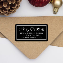 Klassisk Gräns Black-Returadress Adressetikett