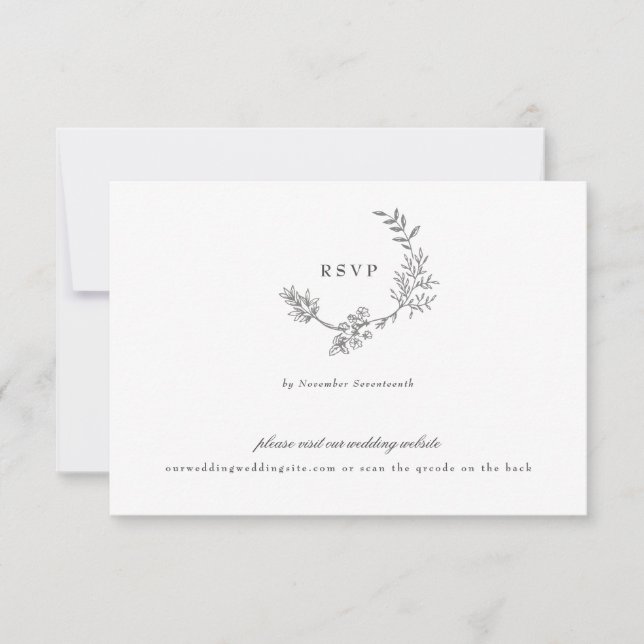 klassisk grått monogram webbplats QR CODE BACK brö OSA Kort (Framsida)