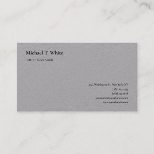 Klassisk grått Plain Minimalist-Professionell Visitkort