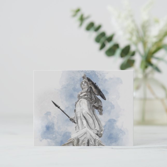 Klassisk greek statue Athena Meddelande Vykort (Stående Fram)