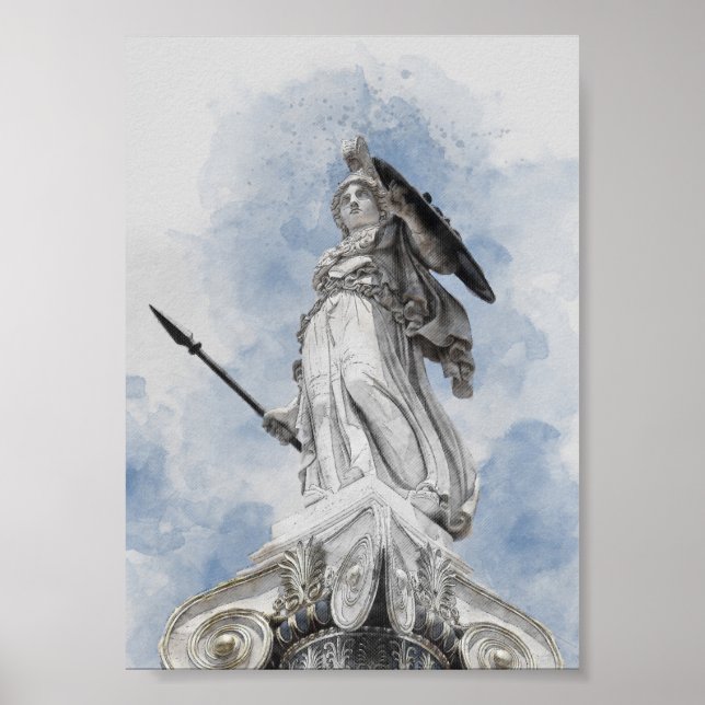 Klassisk greek statue Athena Poster (Framsidan)