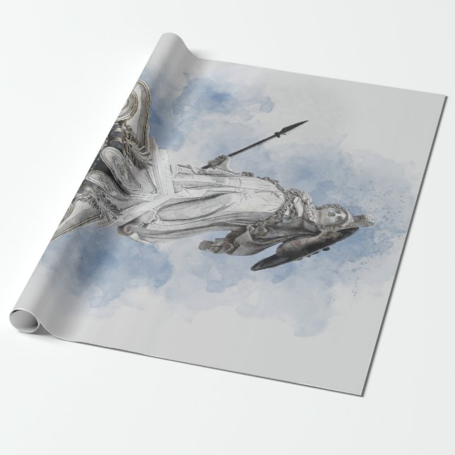 Klassisk greek statue Athena Presentpapper (Utrullad)