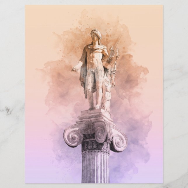 Klassisk grekisk Apollo Statue - Marble-Inspired (Framsida)