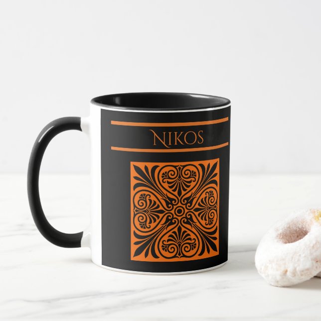 Klassisk grekisk inspirerad personlig  mugg (Med munk)