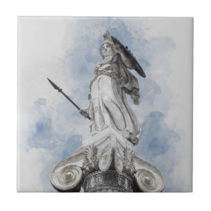 Klassisk grekisk staty över Athena Ceramic Tile - Kakelplatta